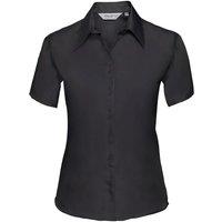 Russell Collection Women's Ultimate Non-Iron Short-Sleeved Shirt in Black | Size: 4XL