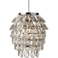 First Choice Lighting Pineapple - Chrome & Clear Jewelled Pendant Lightshade