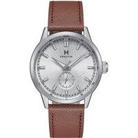 Heritor Automatic Men's Argento Leather-Band Watch in White