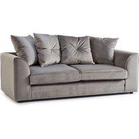 Furnishings For Less UK Fernando Soft Plush Velvet Fabric 3 Seater Sofa - Scatter Back in Grey