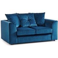 Furnishings For Less UK Fernando Soft Plush Velvet Fabric 2 Seater Sofa - Scatter Back in Blue