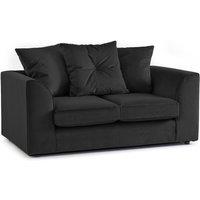 Furnishings For Less UK Fernando Soft Plush Velvet Fabric 2 Seater Sofa - Scatter Back in Black