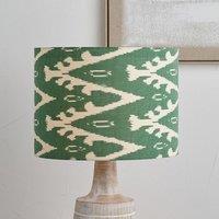 Ruma Green Ikat Patterned Cylinder Lampshade | Size: 16 inches