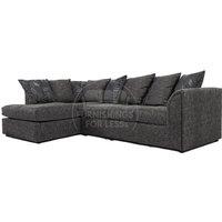 Byron Dundee Chenille Fabric 5 Seater L Shaped Corner Sofa Grey or Light Grey Left Hand Facing