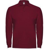 ROLY Men's Estrella Long-Sleeved Polo Shirt in Maroon | Size: Large