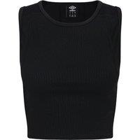 Umbro Women's Ribbed Crop Top in Black | Size: 8