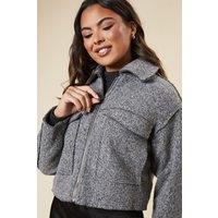 Dorothy Perkins Women's Zip Front Pocket Detail Jacket in Grey | Size: Large