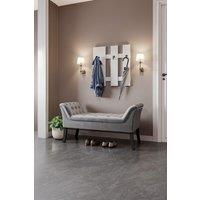 Contemporary Velvet Buttoned Bench with Black Wood Legs