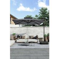 Outdoor Large Square 3M LED Cantilever Parasol with Plastic Base