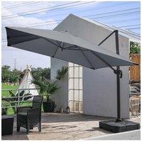 Large Square Canopy Rotating Outdoor Cantilever Parasol with Plastic Base