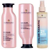 Pureology Pure Volume Shampoo 266ml, Pure Volume Conditioner & Color Fanatic Multi-Tasking Spray 200ml Pack in Clear