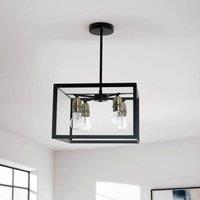 Pagazzi Sully 4 Light Matt Black Semi Flush Ceiling Light