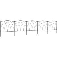 OUTSUNNY 5PCs Decorative Garden Fencing Metal Border Edging in Black