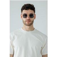 SVNX Metal Frame Aviator Style Square Sunglasses in Gold