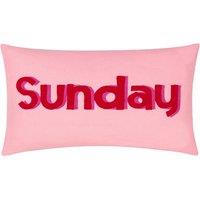 Furn Sunday Embroidered Cushion in Pink | Size: 30 cm x 50 cm