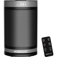 MONHOUSE 1500W Energy Efficient Electric PTC Portable Heater 12H Timer - 24cm in Dark Grey