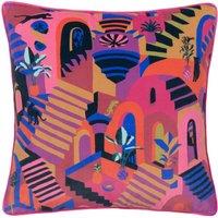 Furn Eivissa Embroidered Velvet Cushion | Size: 43 cm x 43 cm