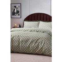 HOEM Alexah Abstract Geometric Cotton Rich Duvet Cover Set in Olive | Size: Single
