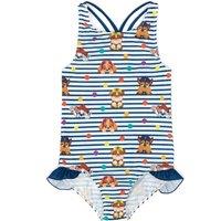Paw Patrol Girl's 1 Piece Swimming Costume | White/Navy | Official Merch in White | Size: 3-4 Years