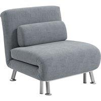 HOMCOM Folding 5 Position Convertible Sleeper Bedroom Chair Bed Grey