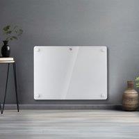 Futura 1500W White Glass Electric Panel Radiator Heater, Bathroom Safe Setback Timer & Thermostat Lot 20 Wall Mounted or Floor Standing