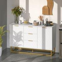 HOMCOM Sideboard Storage Cabinet with Adjustable Shelves in White