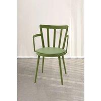4Pcs PP Dining Chairs PU Leather Padded with Armrest