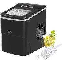 HOMCOM Ice Maker 12kg/24H Production with Scoop Basket for Home Office in Black