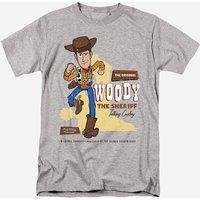 Disney Men's Toy Story Original Woody T-Shirt, Athletic Heather in Light Grey | Size: Medium