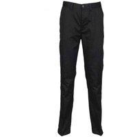Henbury Men's Flat Fronted Trousers in Black | Size: 32L