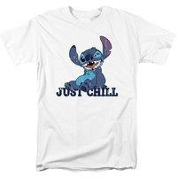 Lilo & Stitch Men's Just Chill T-Shirt White | Size: 2XL