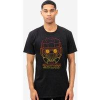 Guardians Of The Galaxy Men's Star Lord Outline T-Shirt Black | Size: Small