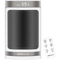 MONHOUSE 1500W Energy Efficient Electric PTC Portable Heater 12H Timer - 24cm in White