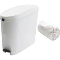 ProKleen White Pedal Operated Toilet Sanitary Bin 20L Capacity & 50 Bin Liners