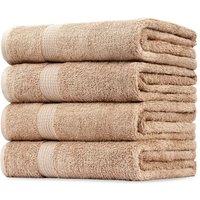 CityComfort Pack Of 4 Towels in Brown