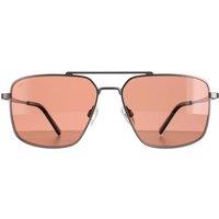 Serengeti Men's Aviator Matte Gunmetal Saturn Polarized Sedona Aitkin in Grey