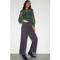 Monsoon Women's Lucy Lace Long Sleeve Blouse Teal | Size: 10