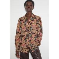 Monsoon Women's Felicity Metallic Floral Shirt Black | Size: Medium