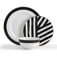 Mikasa Luxe Deco 12-Piece China Dinner Set in Black