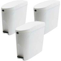 ProKleen White Pedal Operated Toilet Sanitary Bin 3 x 20 Litre Capacity