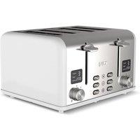 LAICA 4 Slice Digital Toaster in White or Black - High Lift & Extra-Wide Slots, Defrost/Reheat Functions, 6 Browning Settings, Bagel Feature