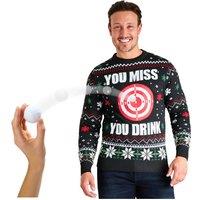 CityComfort Men's Christmas Jumper With Ball in Black | Size: Small