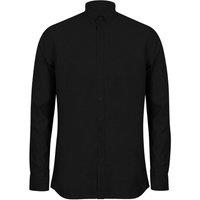Henbury Men's Modern Long Sleeved Oxford Shirt in Black | Size: XL