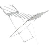 Daewoo Foldable Heated Winged Airer Clothes Drying Rack 230W 15KG Capacity in Metallic Silver