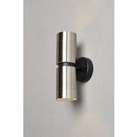 BHS Lighting Hans Up & Down Outdoor Wall Light in Metallic Silver
