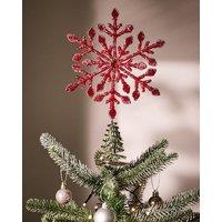 Dibor Red Beaded Snowflake Christmas Decorations Tree Topper
