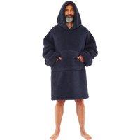 Just Essentials Teddy Fleece Oversized Hooded Blanket Wearable Throw in Charcoal