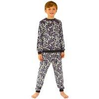 Bedlam Boy's Boys Soft Touch Velour Football Pyjamas in Grey | Size: 12-13 Years
