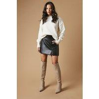 Kandi Faux Leather High Block Heel Pointed Over The Knee Boot