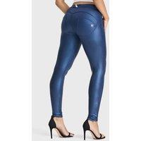 Freddy Women's WR.UP Disco Pants Mid Rise Full Length Trousers in Navy | Size: Large
